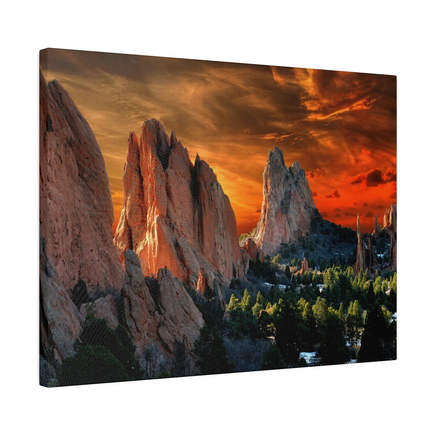 Sunset at Garden of the gods on Matte Canvas, Stretched, 0.75"