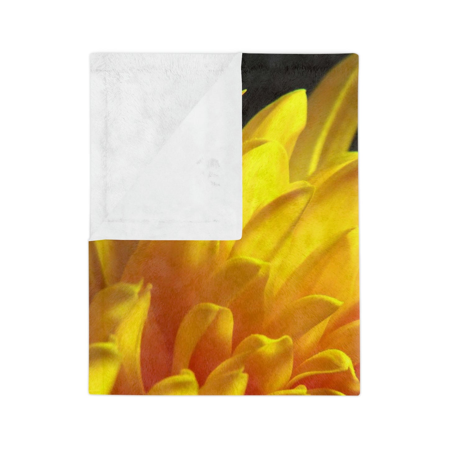 Yellow Dahlia Velveteen Minky Blanket