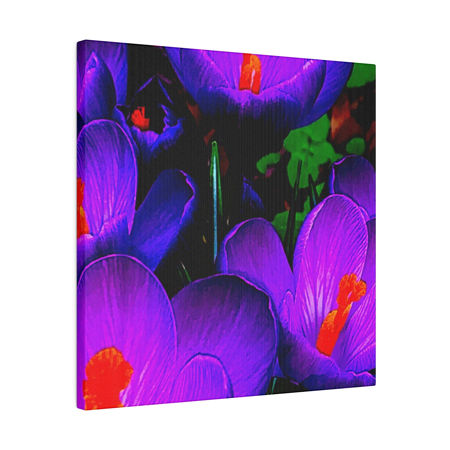 Purple Flowers on Matte Canvas, Stretched, 0.75"