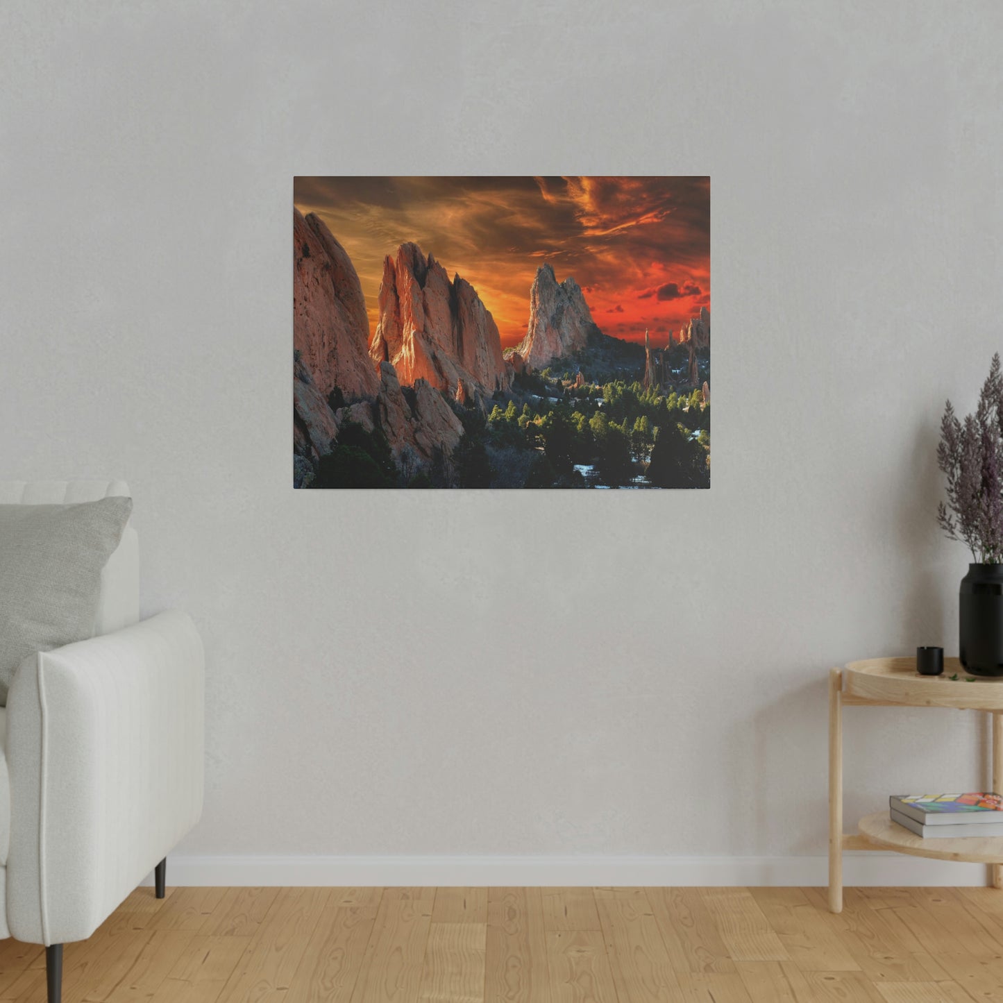 Sunset at Garden of the gods on Matte Canvas, Stretched, 0.75"