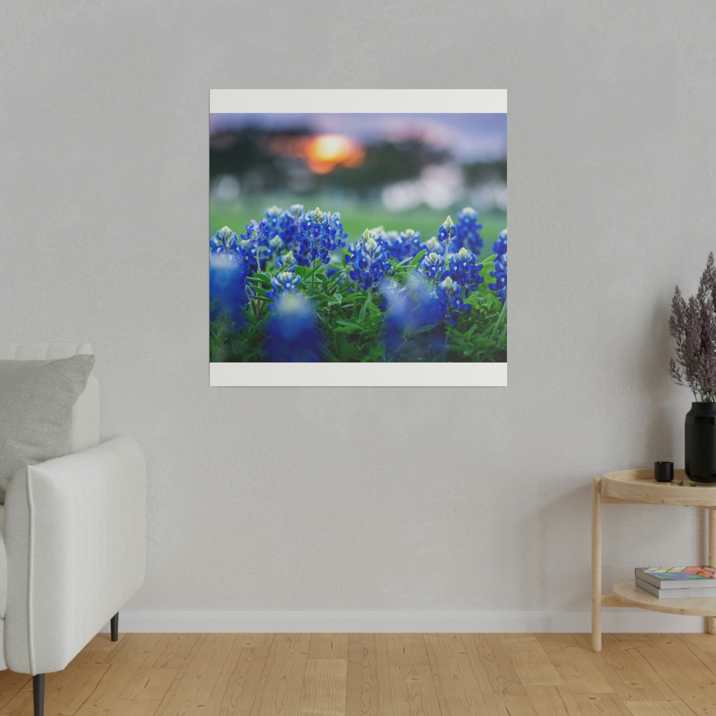 Blue Bonnets on matte Canvas, Stretched, 0.75"