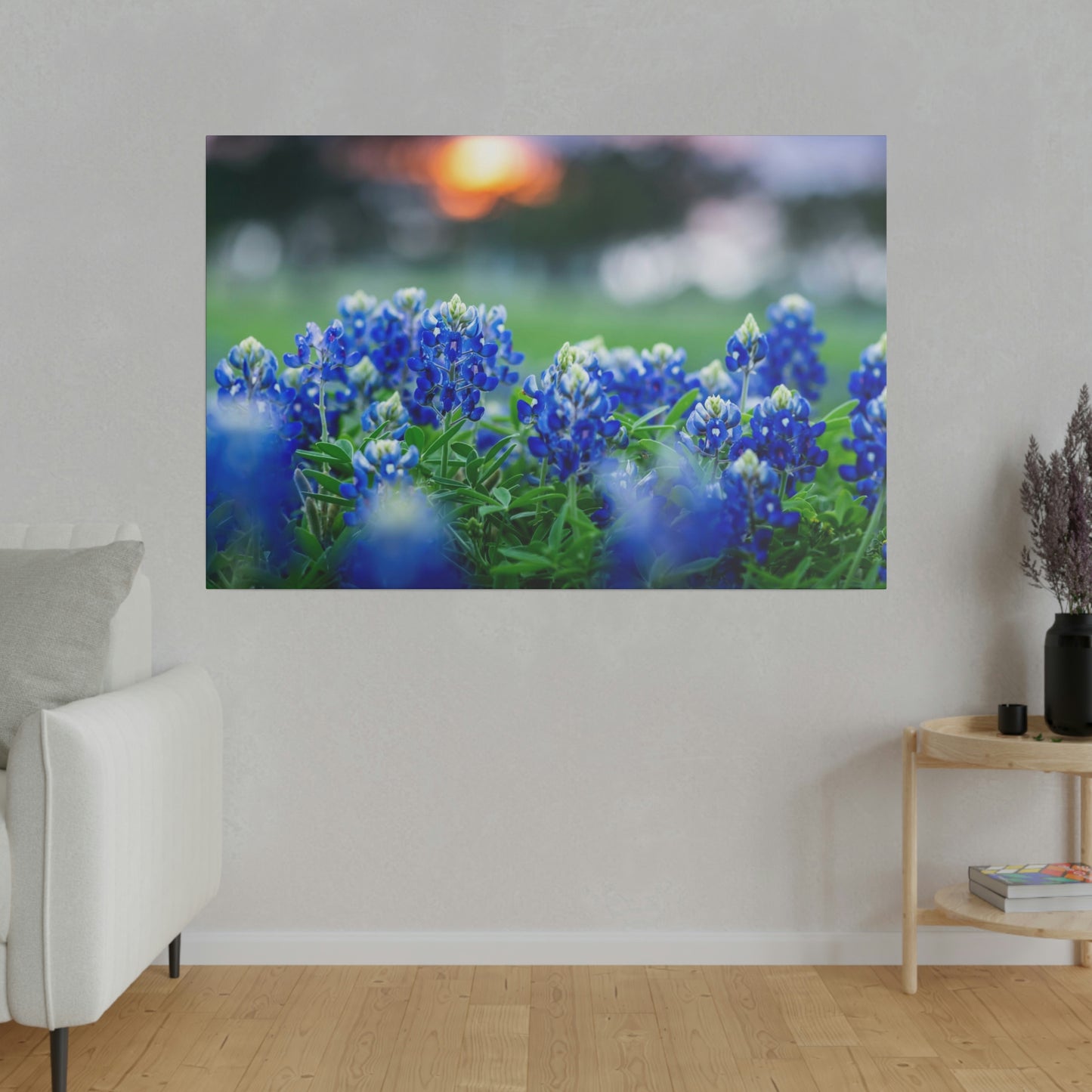 Blue Bonnets on matte Canvas, Stretched, 0.75"