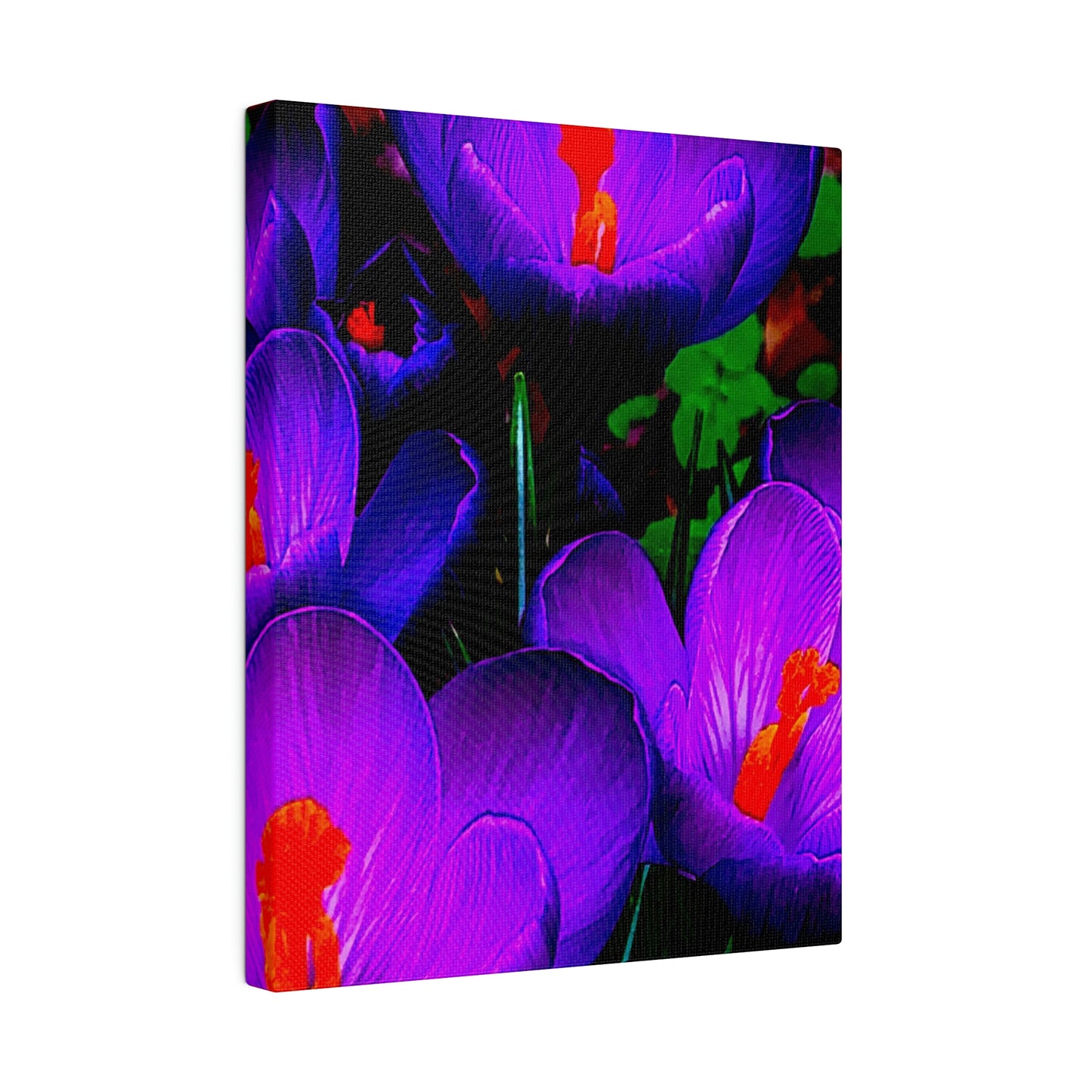 Purple Flowers on Matte Canvas, Stretched, 0.75"