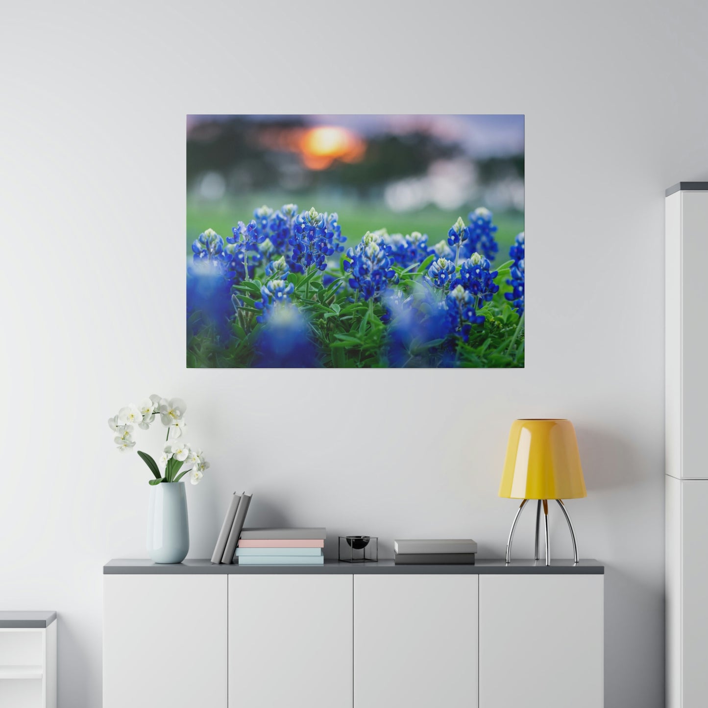 Blue Bonnets on matte Canvas, Stretched, 0.75"