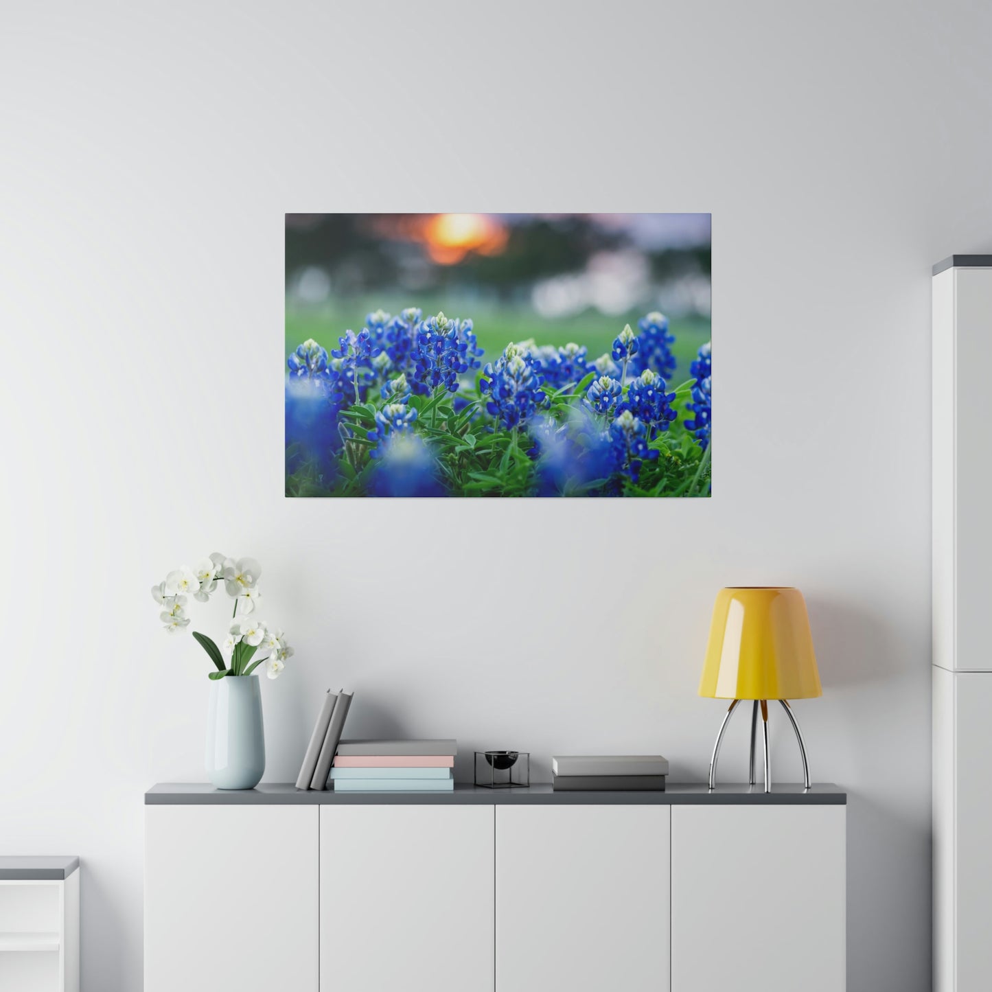 Blue Bonnets on matte Canvas, Stretched, 0.75"