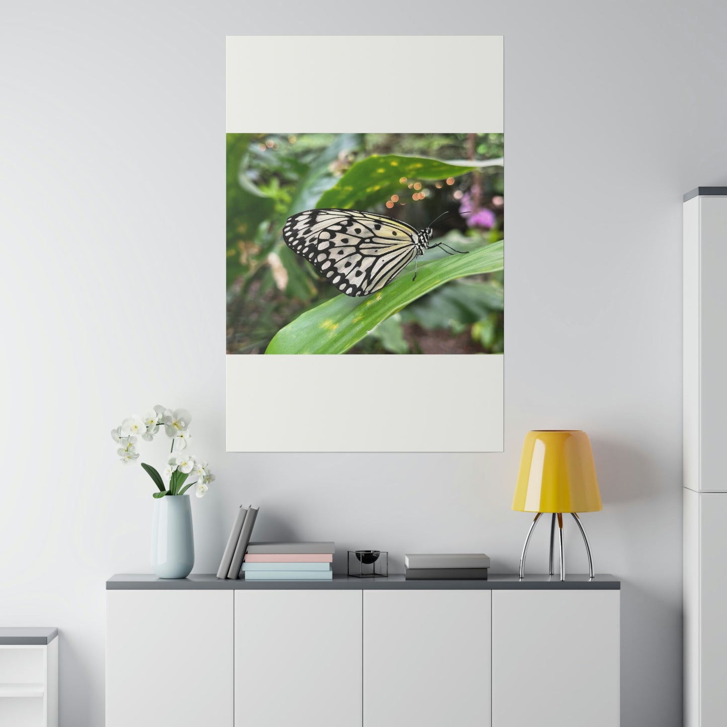 Black and White Butterfly on Matte Canvas, Stretched, 0.75"