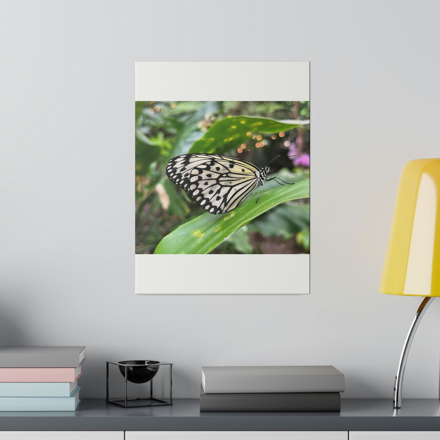 Black and White Butterfly on Matte Canvas, Stretched, 0.75"