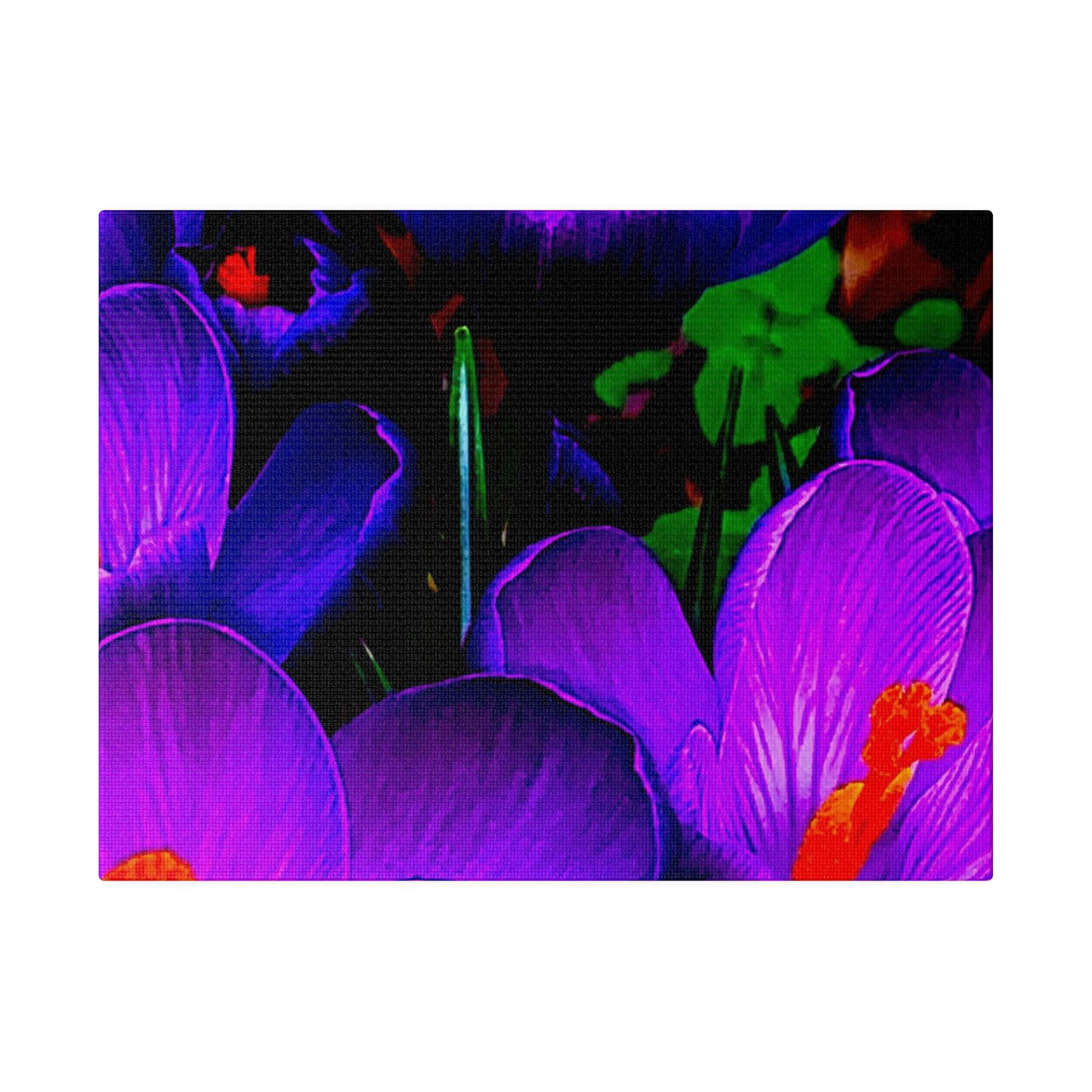 Purple Flowers on Matte Canvas, Stretched, 0.75"